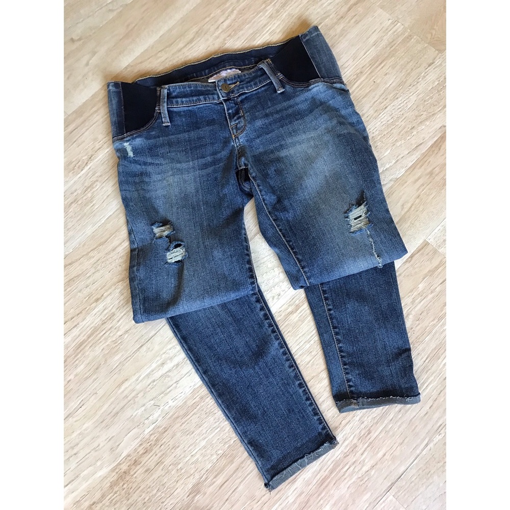 Isabel Maternity Distressed Ankle Skinny Jeans
